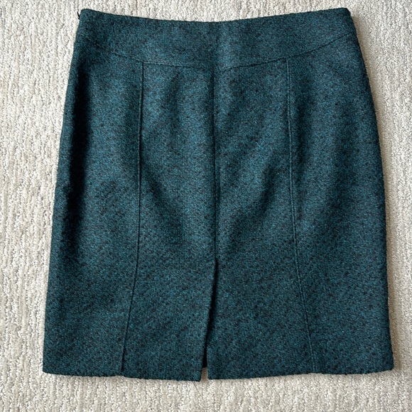 Banana Republic Textured Flannel Pencil Career Skirt Black and Teal - Picture 7 of 11
